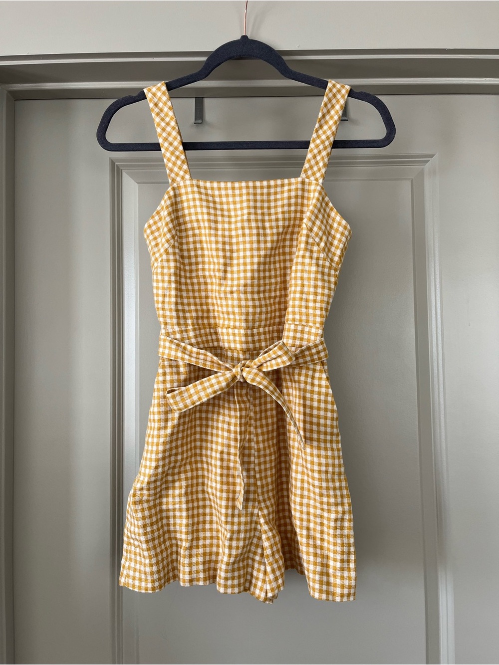 & Other Stories Yellow Gingham Romper